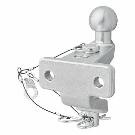 Tow ball silver combined double version D21/S350 E-type approved