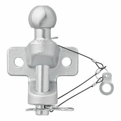 Tow ball silver combined double version D21/S350 E-type approved