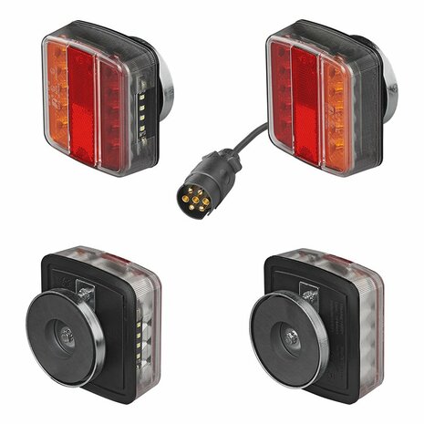 Trailer lighting set LED with magnets 7.5+2.5M cable