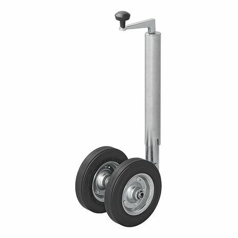 Double nose wheel 48 mm with solid natural rubber tyres 200 x 50 mm