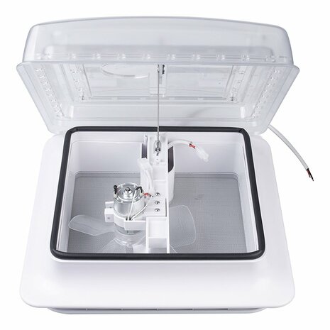 Roof hatch 280 x 280 mm without permanent ventilation, transparent with fan