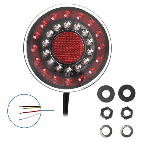 Rear light 12/24V 4 functions 125mm LED