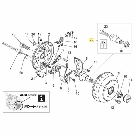 Euro-Plus 2051 U Stub Axle Set