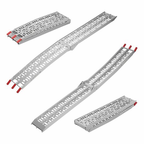 Foldable aluminium ramp 220x28cm 340kg per piece
