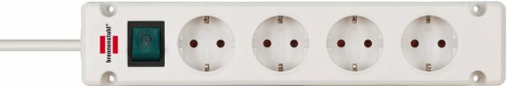 extension lead 4-way white 1.5m H05VV-F 3G1.5