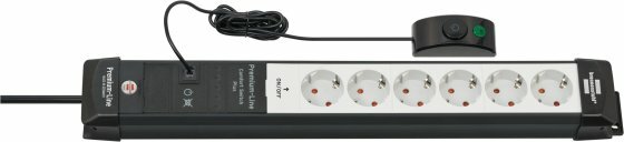 extension lead 6-way black light grey 3m H05VV-F 3G1,5