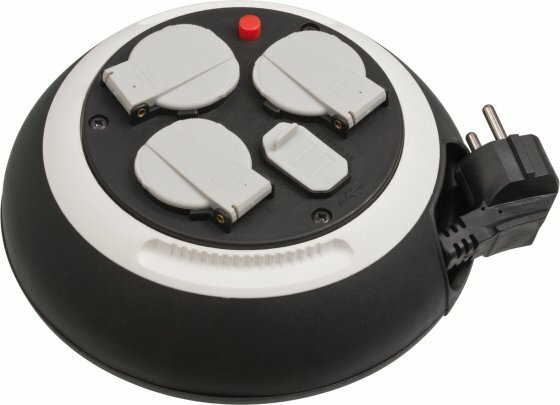 Cable Box with USB-Charger black white 3m H05VV- F3G1.5
