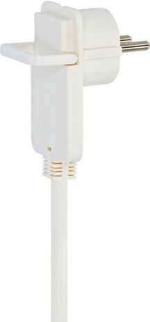 Quality plastic extension cable 5m H05VV-F 3G1.5 white with a flat plug and double coupling