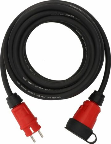 Extension Cable VN 1200 IP44, 10m black H07RN-F 3G2,5