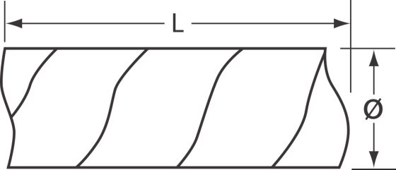 Spiral coiled tube L  2,5m dia  20mm grey