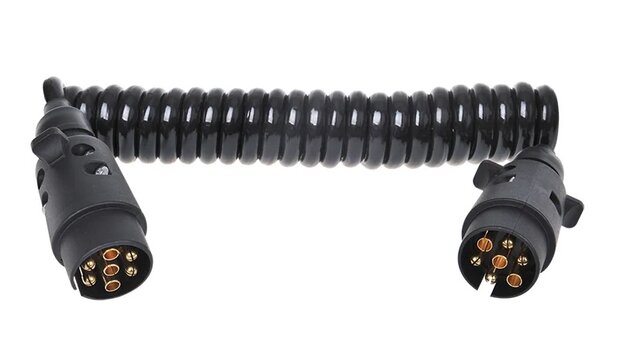 Spiral cable 3M with 2x 7-pin plug PVC