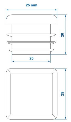 End cap 25x25mm x10 stuks