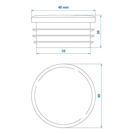 End cap Ø40mm  x10 stuks