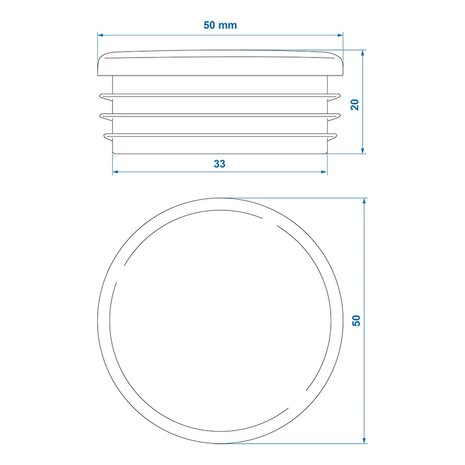 End cap Ø50mm x10 stuks