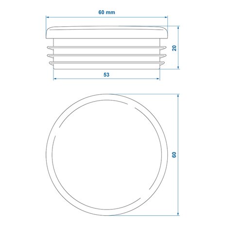 End cap Ø60mm x10 stuks