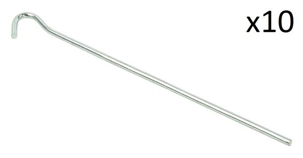 Tent peg 22cm metal with open eye x10 stuks