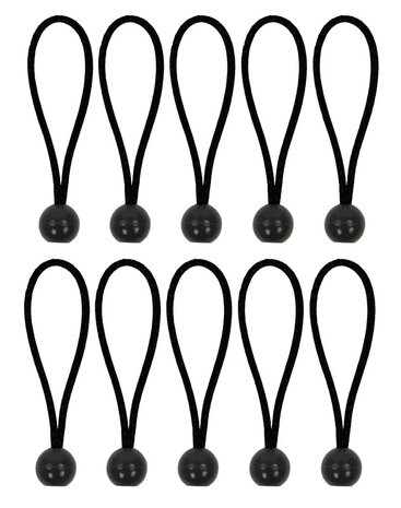 Tent tensioner elastic 15cm with plastic ball - set of 10