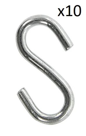 S-hook dia 3mm 2.9x1.3cm x10 pieces