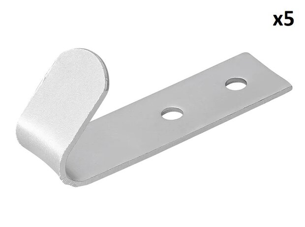 Screw-on Hook metal 72 x 21 x 2 mm x5 pieces