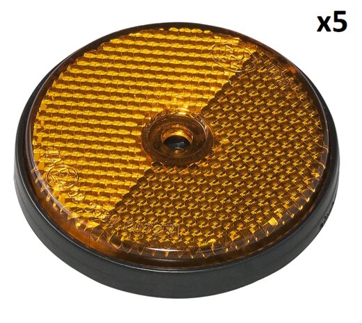 Reflector orange 60mm screw mounting x5 pieces