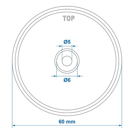 Reflector white 60mm screw mounting x5 pieces