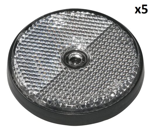 Reflector white 60mm screw mounting x5 pieces