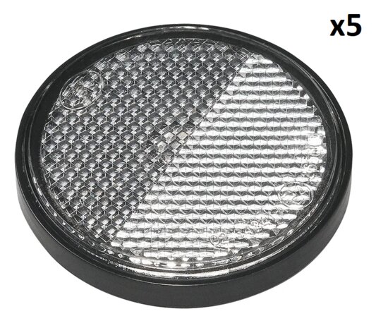 Reflector white 58mm self-adhesive with base plate x5 pieces