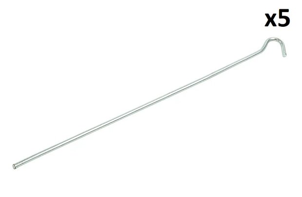 Tent peg 30cm metal with open eye x5 pieces
