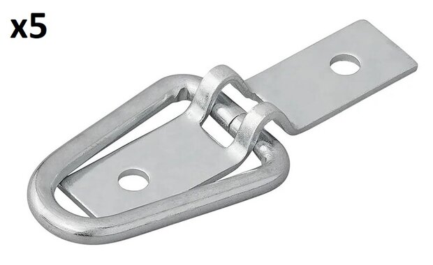 Cargo lashing D-ring 2 parts 72 x 16 mm x5 pieces