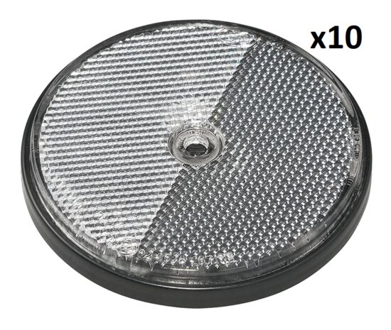 Reflector white 80mm screw mounting x10 pieces