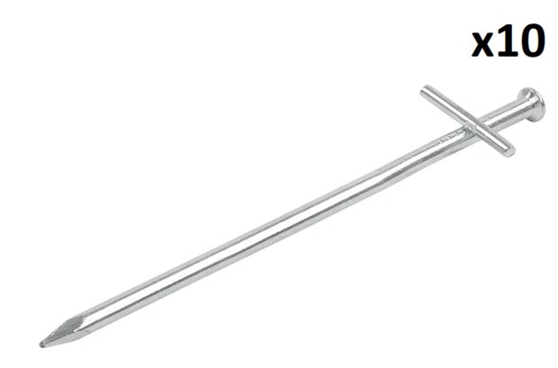 Metal ground peg 17 cm with welded cross pin x10 pieces