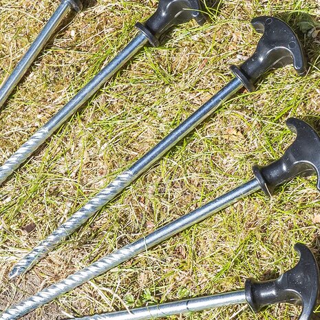 Tent peg 20.5 cm galvanized steel screw-in x10 pieces
