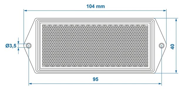 Reflector red 104x40mm screw mounting x10 pieces