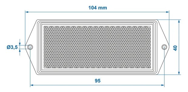 Reflector white 104x40mm screw mounting x10 pieces