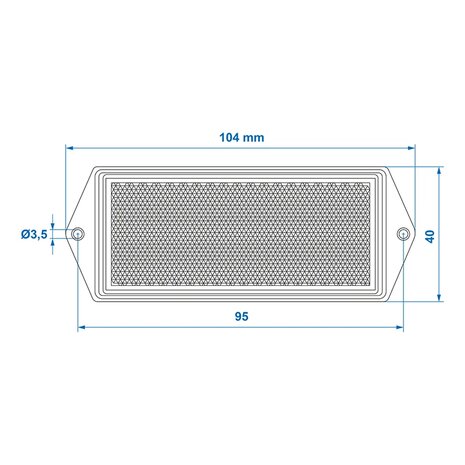 Reflector orange 104x40mm screw mounting x10 pieces