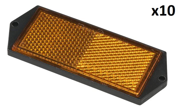 Reflector orange 104x40mm screw mounting x10 pieces