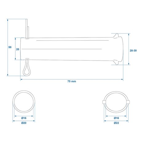 Shaft for jockey wheel 35 mm x10 pieces