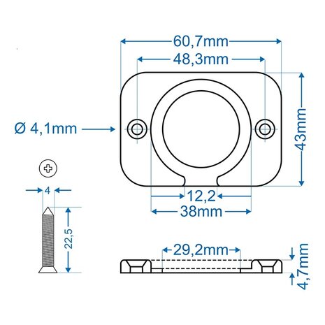 Single flush-mount installation frame x10 pieces
