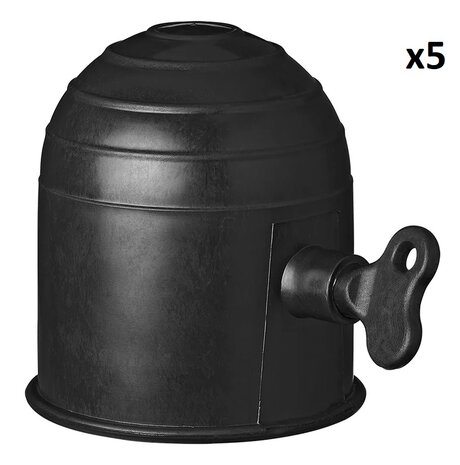 Tow bar cap black with lock x5 pieces