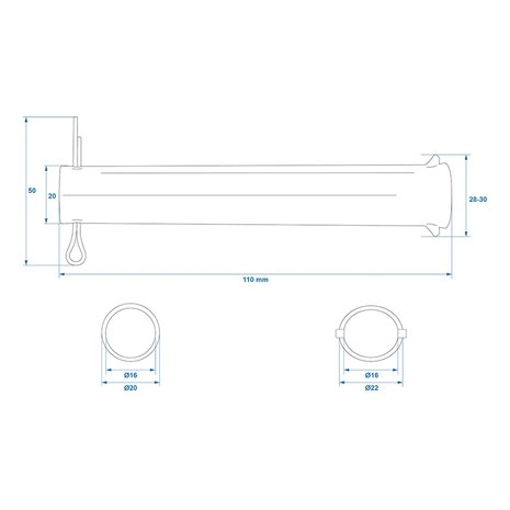 Axle for jockey wheel 48 mm x10 pieces