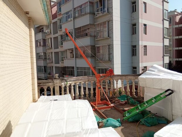 Construction crane 500kg 25m electric 230V 360° rotation