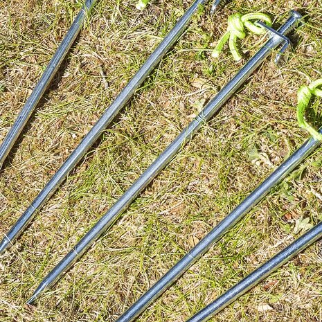 Ground stake 30 cm galvanized steel with L-hook Heavy Duty x10 pieces