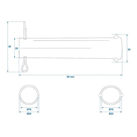 Axle for jockey wheel 48 mm x10 pieces