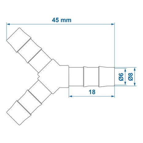 Hose Y-Connector 8mm x10 pieces