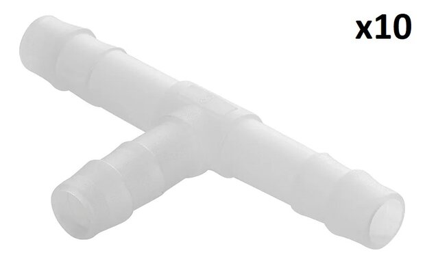 Hose Barb T-Piece 8mm x10 pieces