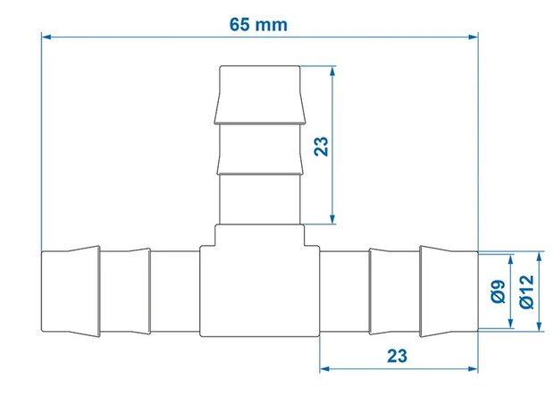 Hose Barb T-Piece 12 mm x10 pieces