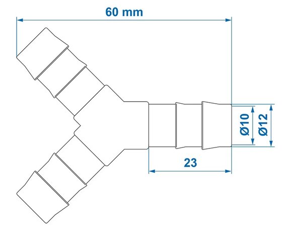 Hose Barb Y-Connector 12 mm x10 pcs