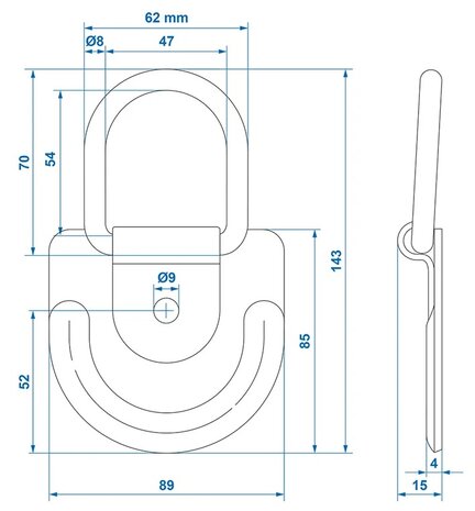 Lashing ring 89 x 85 mm x10 pieces
