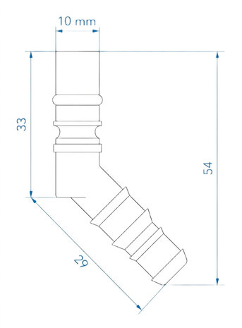 Hose connector with O-ring for 10/12 mm hoses red x5 pieces