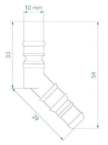 Hose connector with O-ring for 10/12 mm hoses blue x5 pieces